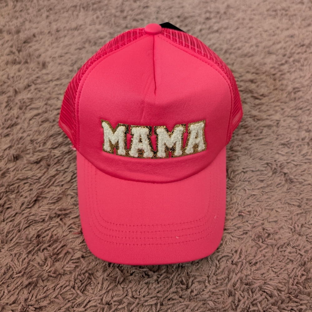 Hot Pink Glitzy 'MAMA' Baseball Cap